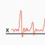 A signature line for a prescription pad that shows the lines of a heart rate monitor instead of a signature.